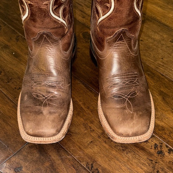 Old West Boys Brown Cowboy Boots - Picture 2 of 7